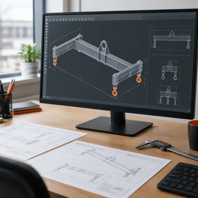 3D-модель Н-образной траверсы 2 т в CAD — расчёт конструкции