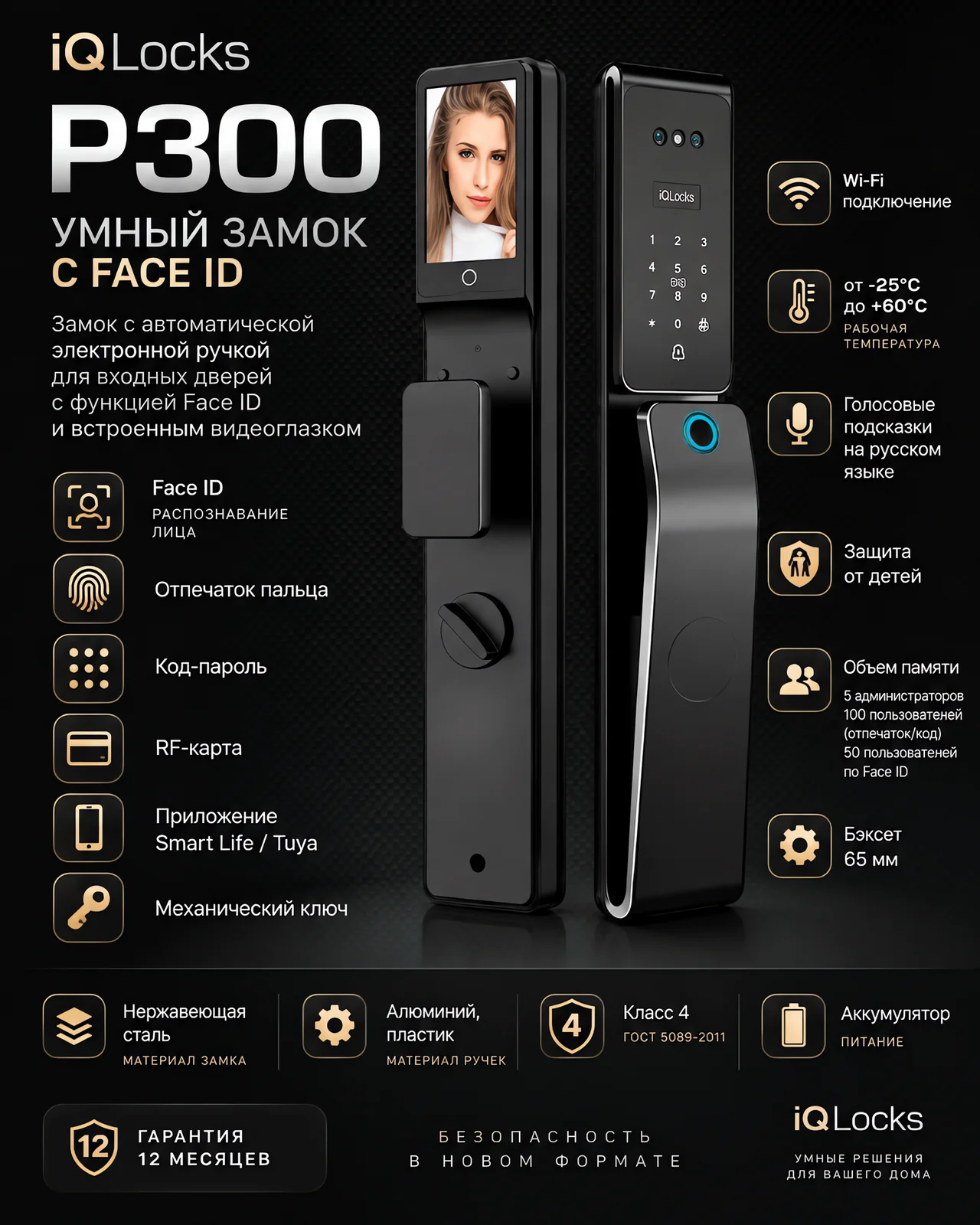 Электронный умный замок IQL P300