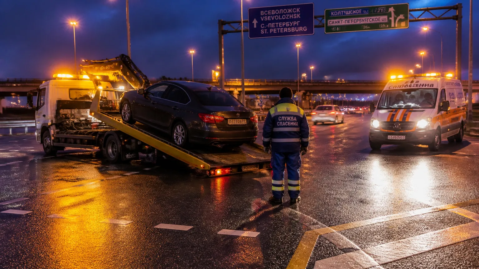 Зона дежурства эвакуаторов во Всеволожске и Санкт-Петербурге