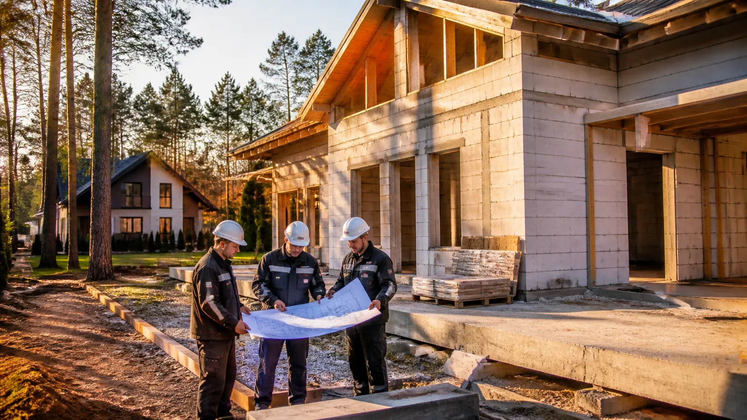Процесс строительства частного дома