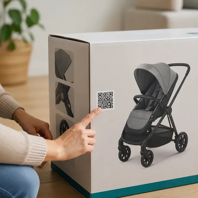 QR-код на коробке коляски iZZi