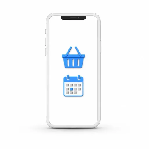 Смартфон с корзиной покупок и календарём