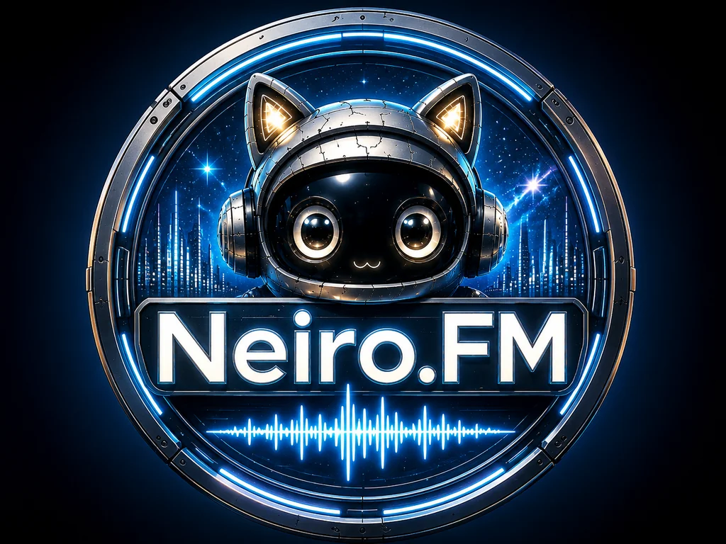 Логотип Neiro.FM это онлайн радиостанция музыки ИИ