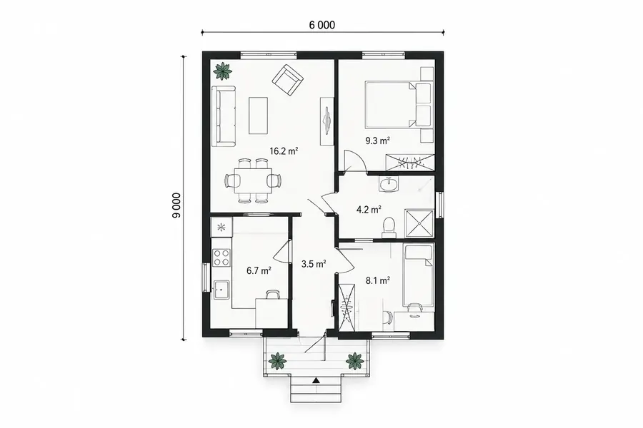 Дачный дом 6×9, 54 м² — фото 3