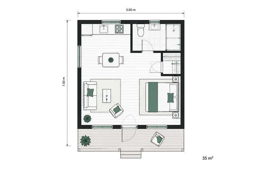 Летний домик 35 м² — фото 3