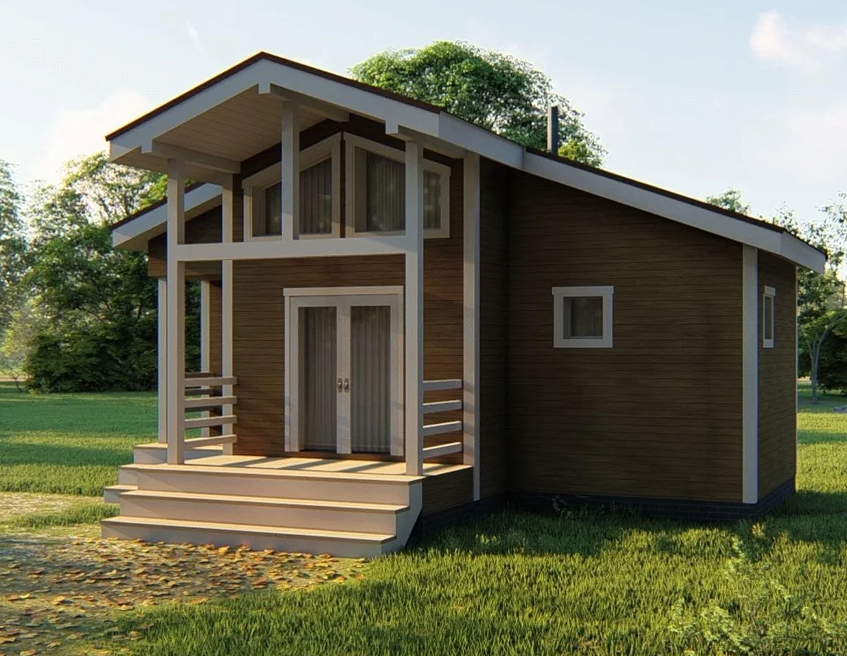 Баня с террасой 30 м² — фото 1