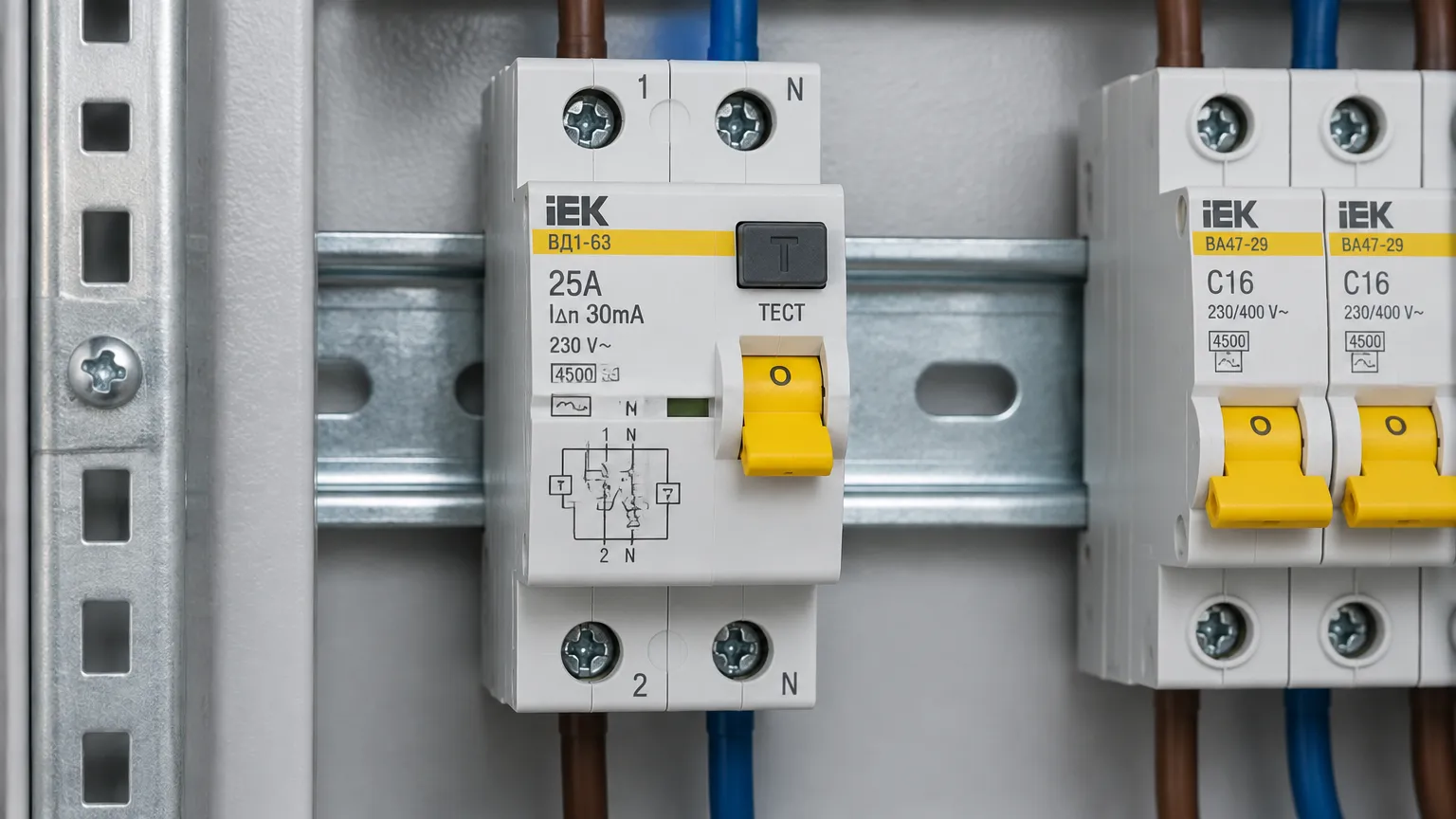 Устройство защитного отключения IEK ВД1-63 2P 25A 30мА