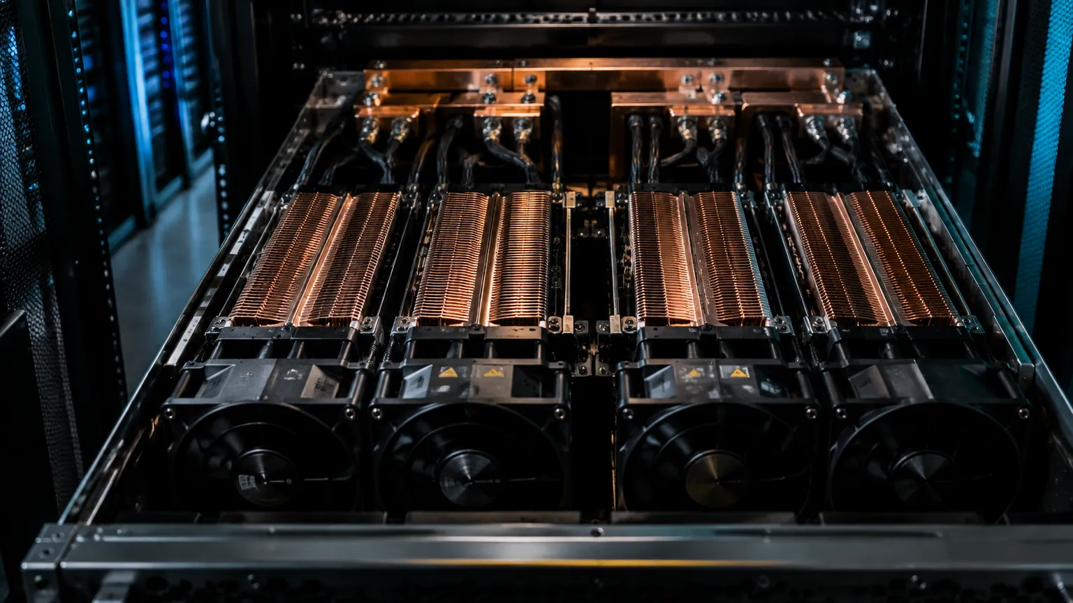 Высокоплотный GPU-сервер с медными радиаторами охлаждения
