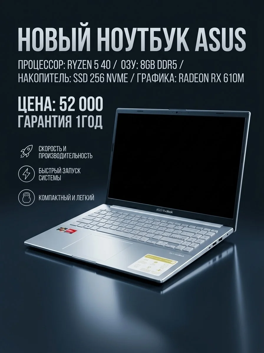 Новый ноутбук на Ryzen 5