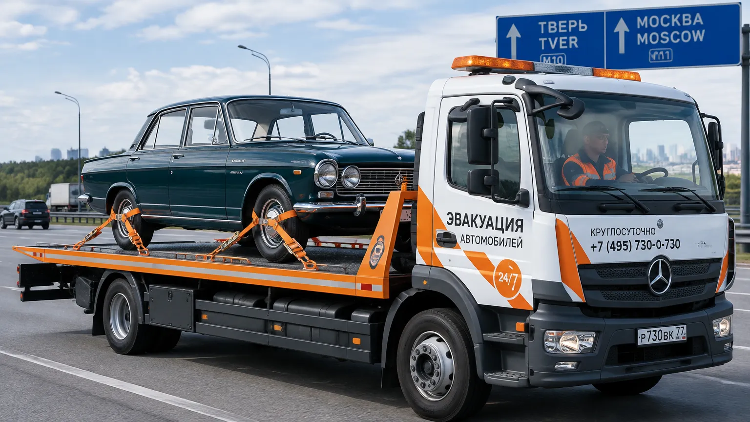 Доставка классического автомобиля из Москвы в Тверь
