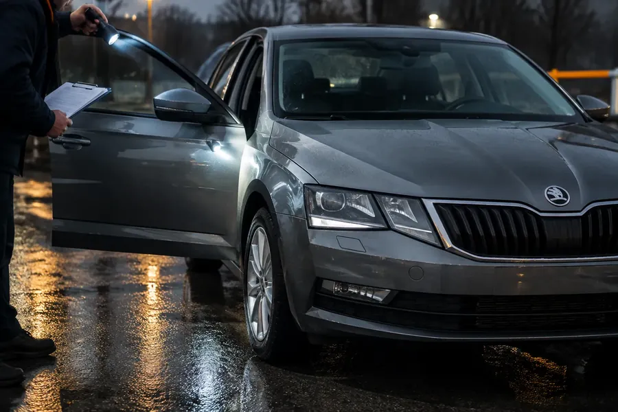 Skoda Octavia при проверке документов