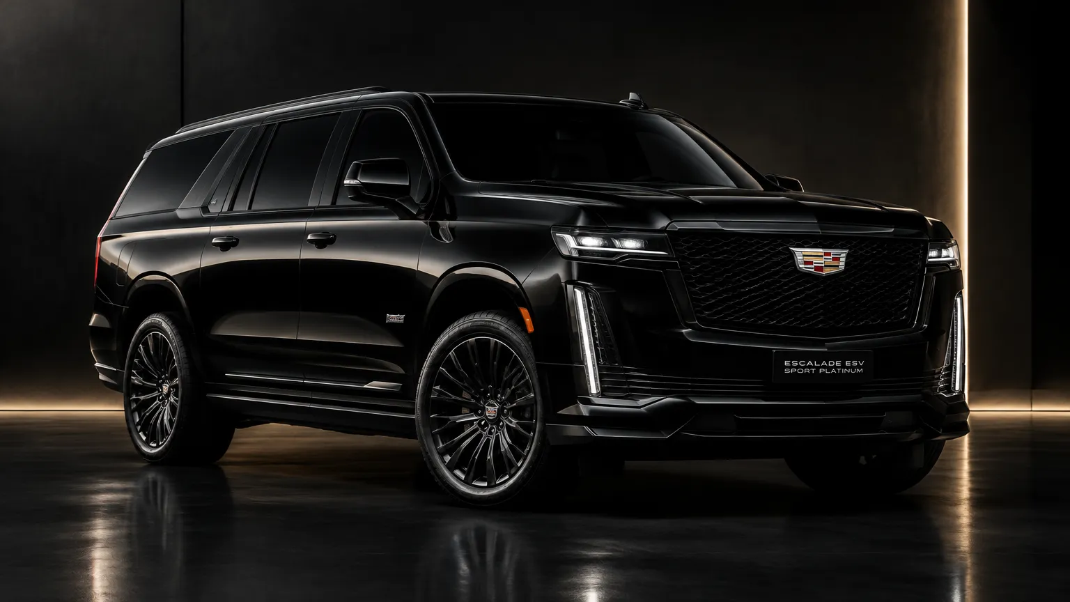 Cadillac Escalade ESV Sport Platinum черного цвета, доставленный из Канады