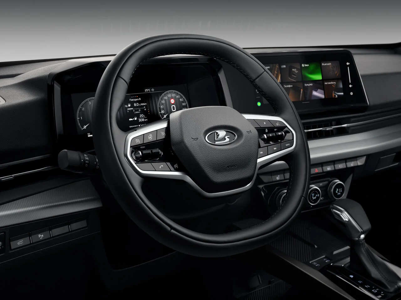 Зеркало и передняя стойка LADA Azimut крупным планом