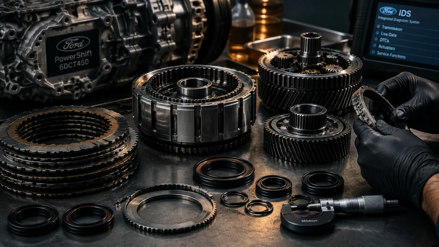Узел мокрого сцепления и первичный вал трансмиссии PowerShift 6DCT450