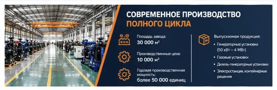 Производство газопоршневых установок — сборочный цех