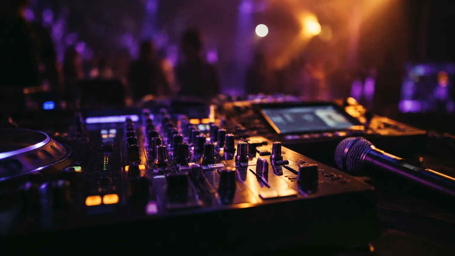 Профессиональный DJ-пульт и звуковое оборудование на мероприятии