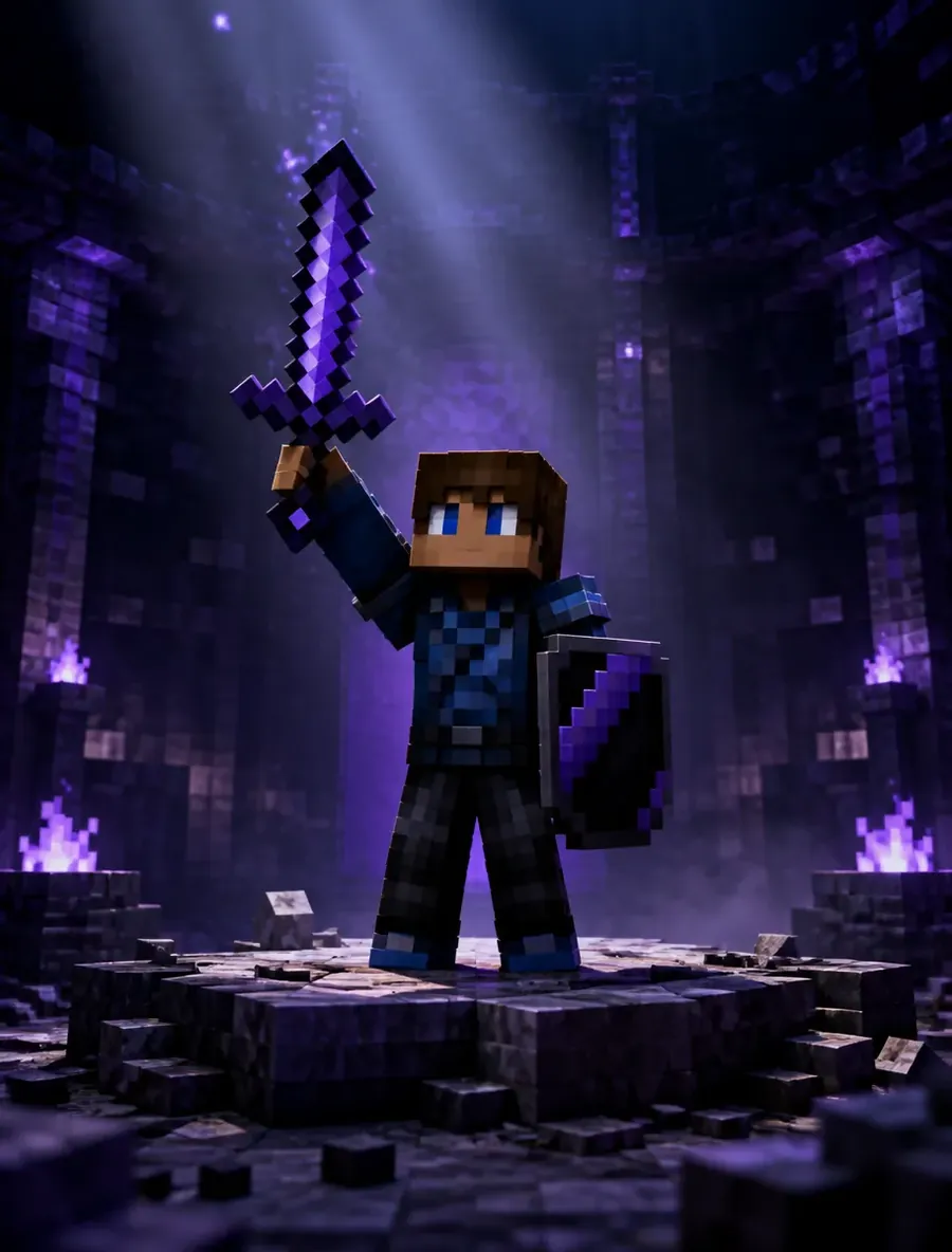 Игрок побеждает в финале PvP-турнира Minecraft