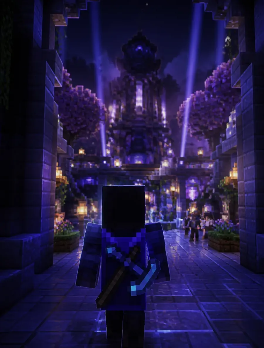 Игрок возвращается на сервер Minecraft для участия в событии