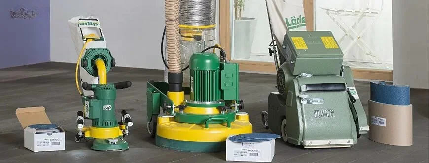 Процесс циклевки дубового паркета немецкой шлифовальной машиной Lägler Hummel с системой пылеудаления