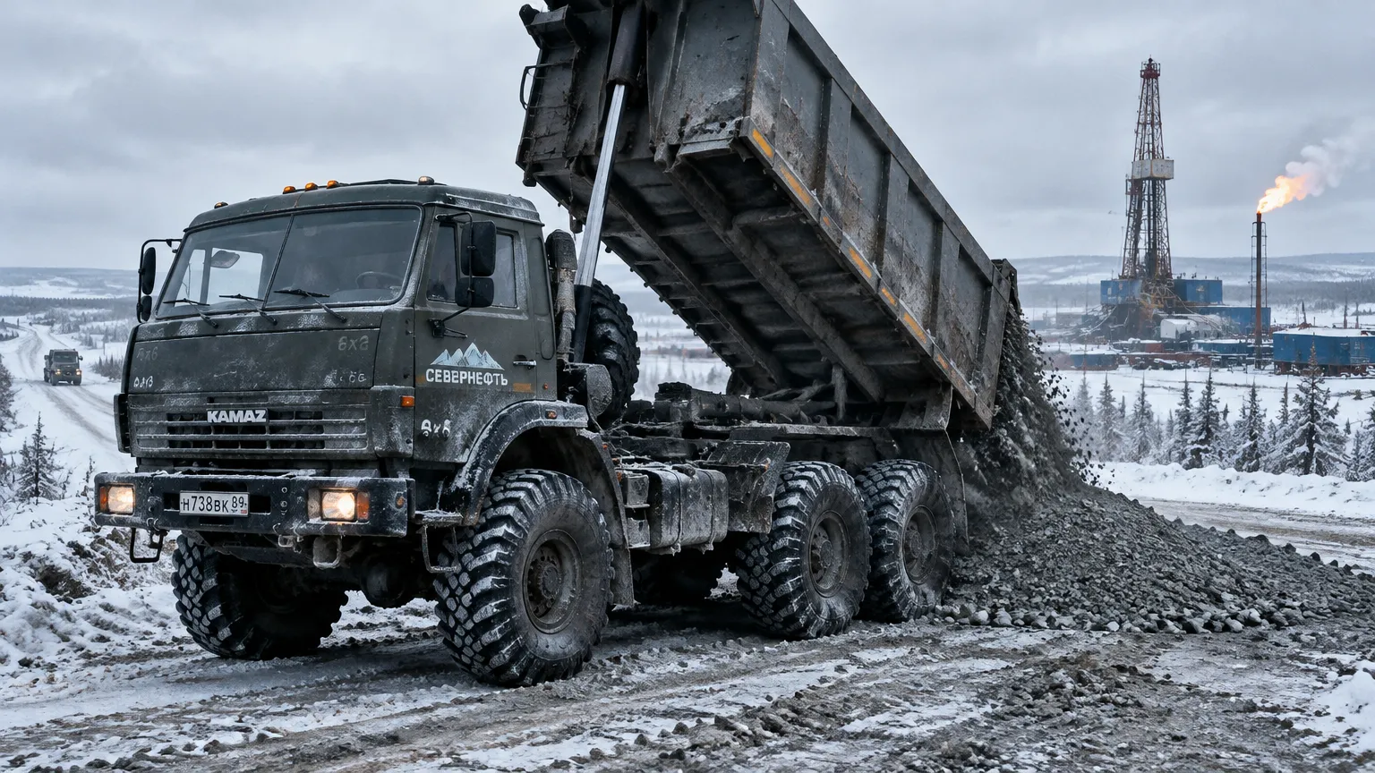 Автосамосвал полноприводный 6х6 объемом 20 м³