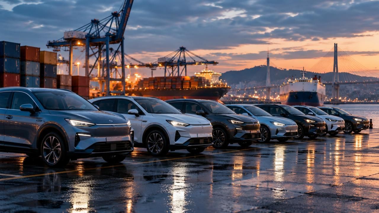 Автомобили из Китая, Кореи и Японии в порту Владивостока