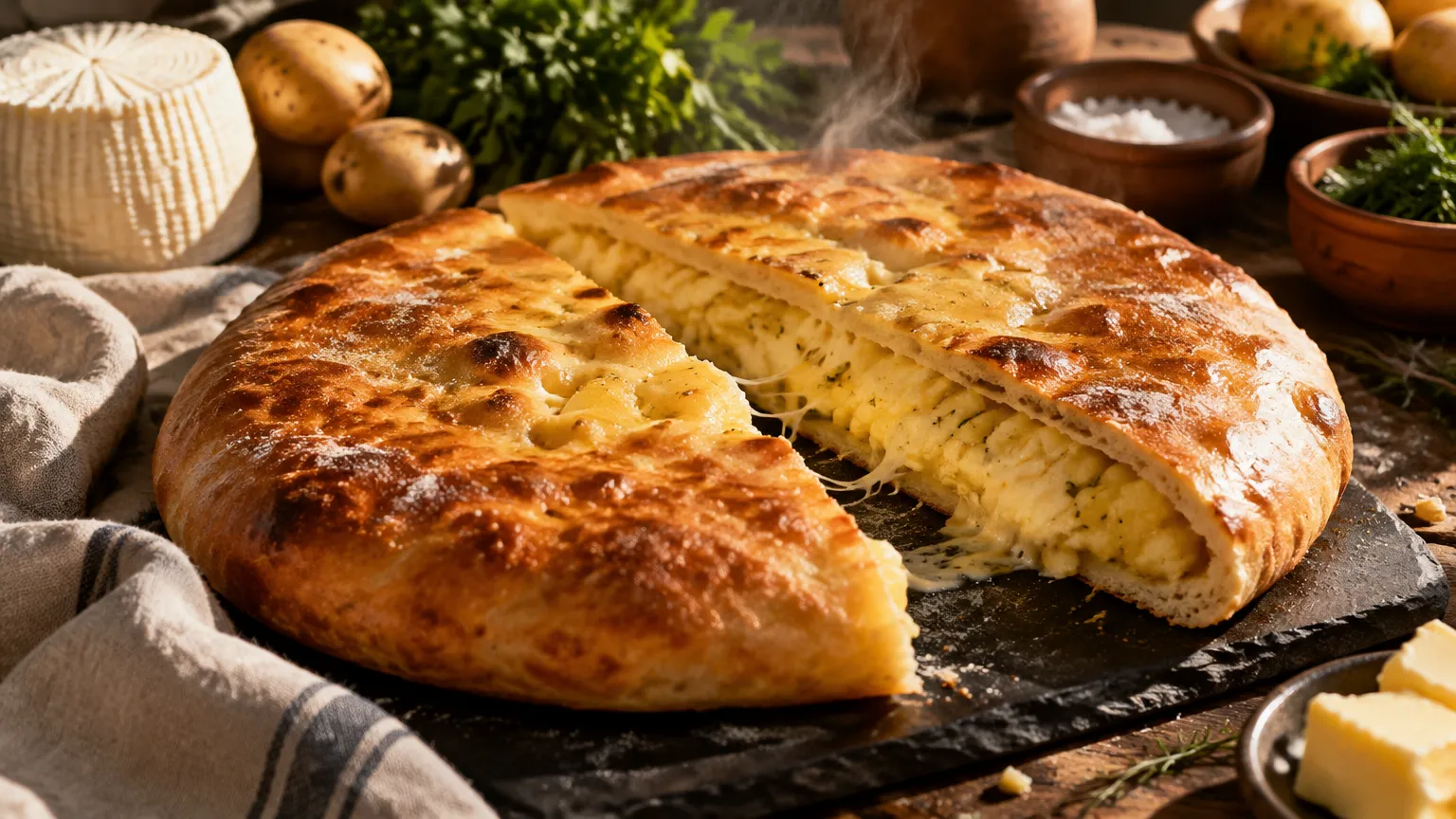 Пирог с картофелем и сыром (Картофджин)